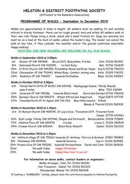 Helston & District Footpaths Society