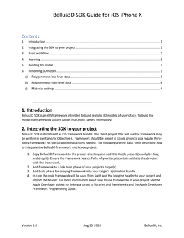 Bellus3d SDK Guide for Ios Iphone X