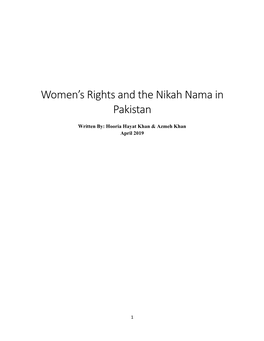 Women's Rights and the Nikah Nama in Pakistan