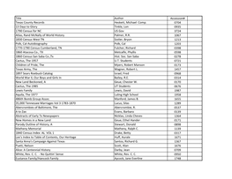 Title Author Accession# Texas County Records Heskett, Michael Comp