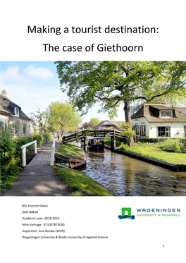 Making a Tourist Destination: the Case of Giethoorn