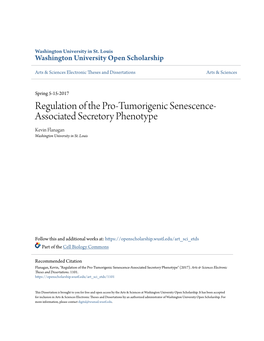 Regulation of the Pro-Tumorigenic Senescence-Associated Secretory Phenotype