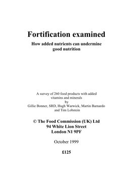 Fortification Examined