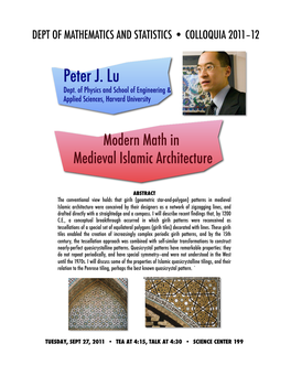 Modern Math in Medieval Islamic Architecture