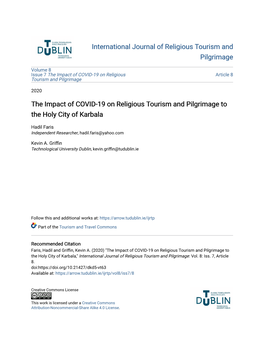 The Impact of COVID-19 on Religious Tourism and Pilgrimage to the Holy City of Karbala
