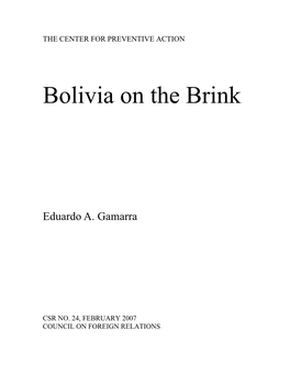 Bolivia on the Brink