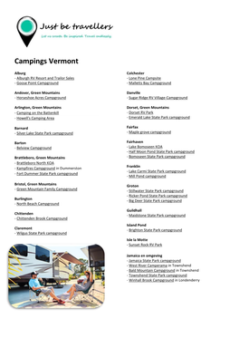 Campings Vermont