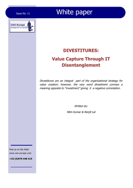 White Paper: Value Capture Through IT Disentanglement