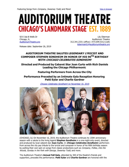 With Chicago Celebrates Sondheim!