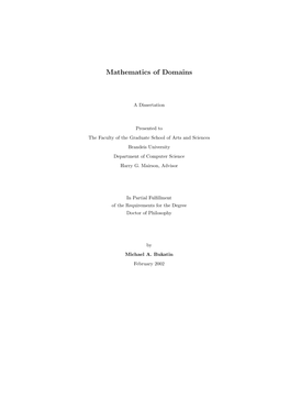 Mathematics of Domains