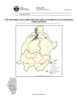 South Fork Sangamon River/Lake Taylorville Watershed Tmdl Report