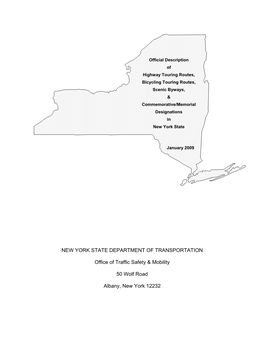 NEW YORK STATE DEPARTMENT of TRANSPORTATION Office Of