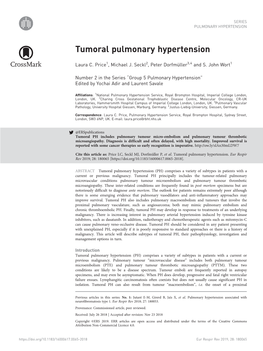 Tumoral Pulmonary Hypertension
