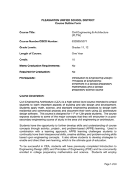 Civil Engineering Course Outline