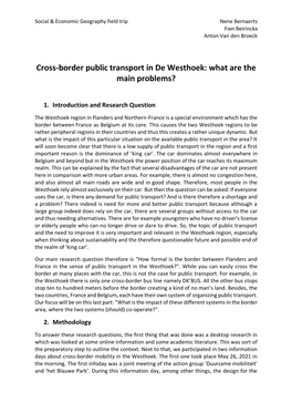 Cross-Border Public Transport in De Westhoek: What Are the Main Problems?