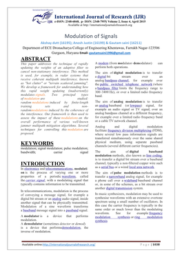 Modulation of Signals