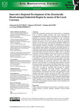 Innovative Regional Development of the Structurally Disadvantaged Industrial Region by Means of the Local Currency