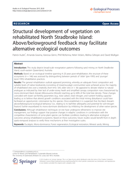 Structural Development of Vegetation On