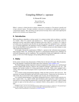 Compiling Hilbert's Ε Operator