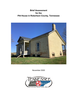 Brief Assessment for the Pitt House in Robertson County, Tennessee