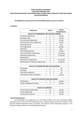 1 Bursa Technical University 2019-2020 Academic Year