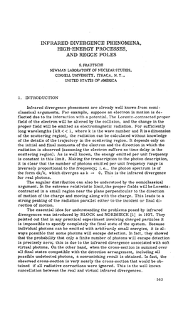 Infrared Divergence Phenomena, High-Energy Processes, and Regge Poles