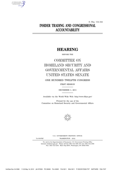 Insider Trading and Congressional Accountability