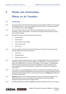 9 People and Communities, Effects on All Travellers