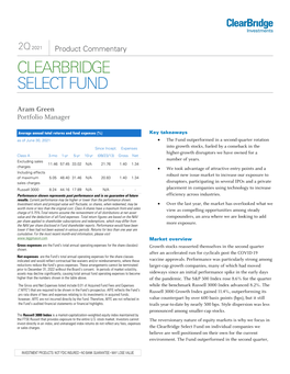 Product Commentary CLEARBRIDGE SELECT FUND