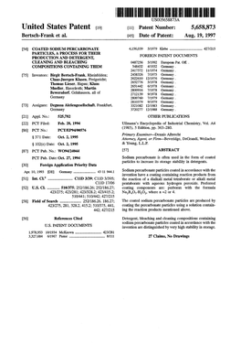 United States Patent (19) 11 Patent Number: 5,658,873 Bertsch-Frank Et Al