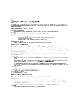 Hypertext Markup Language (HTML)