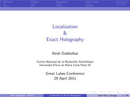 Localization & Exact Holography