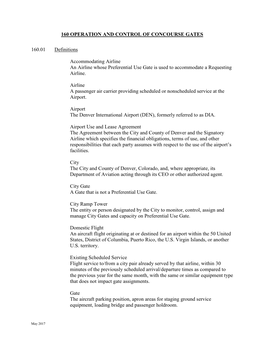160 Operation and Control of Concourse Gates