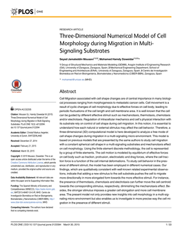 Three-Dimensional Numerical Model of Cell Morphology During Migration in Multi- Signaling Substrates