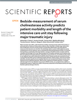 Bedside-Measurement of Serum Cholinesterase Activity Predicts