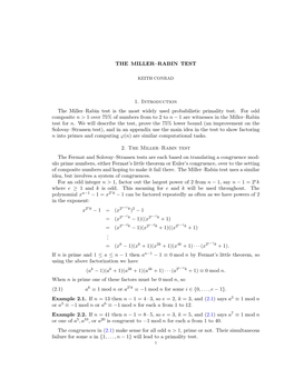 Miller-Rabin Test