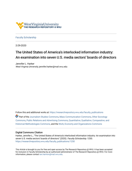 An Examination Into Seven US Media Sectors' Boards of Directors