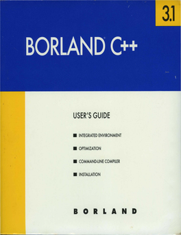 Borland C/C++ Version 3.1 User Guide