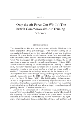 'Only the Air Force Can Win It': the British Commonwealth Air Training Schemes