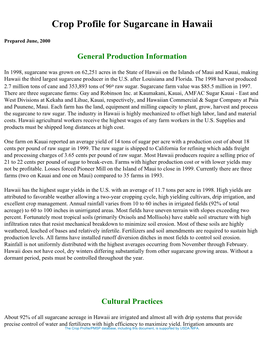 Crop Profile for Sugarcane in Hawaii