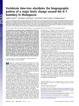 Vertebrate Time-Tree Elucidates the Biogeographic Pattern of a Major Biotic Change Around the K–T Boundary in Madagascar