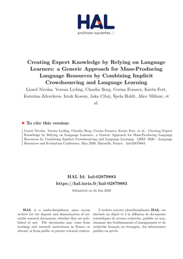 Creating Expert Knowledge by Relying on Language Learners