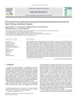 Prey Preferences Among the Community of Deep-Diving Odontocetes from the Bay of Biscay, Northeast Atlantic