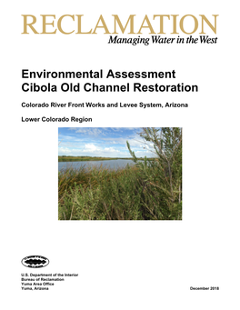 Environmental Assessment Cibola Old Channel Restoration