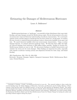 Estimating the Damages of Mediterranean Hurricanes