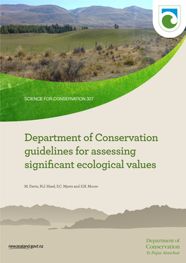 Department of Conservation Guidelines for Assessing Significant Ecological Values
