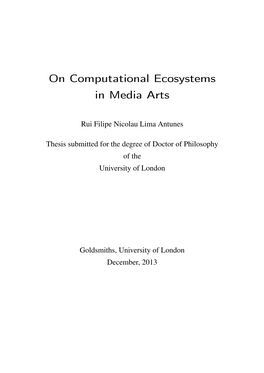On Computational Ecosystems in Media Arts