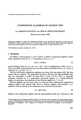 Composition Algebras of Degree Two