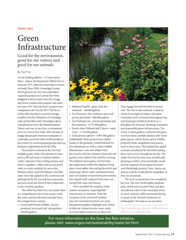 Green Infrastructure Good for the Environment, Good for Our Visitors and Good for Our Animals