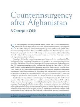 Counterinsurgency After Afghanistan a Concept in Crisis